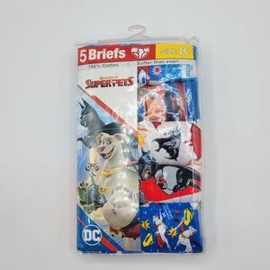 DC Comics Boy's League of Super-Pets 5 Pack Of Briefs Size 8, 100% Cotton ~NEW~